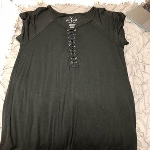 Short sleeve lace up American eagle t shirt